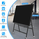 MUKUANG Double-Sided Magnetic Mobile Whiteboard 60"x36", Rolling A-Frame Foldable Stand White Board, Adjustable Height/Width Easel Standing Board on Wheels for Office Classroom Home(Black)