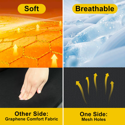 Graphene Car Seat Cushion Lumbar Support Pillow, Comfort Memory Foam Car Cushions for Driving, Sciatica & Lower Back Pain Relief for Auto, Office Chair, Wheelchair