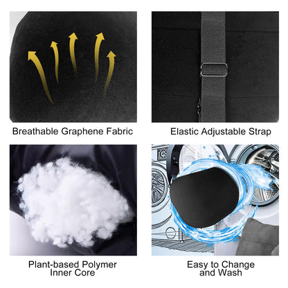 Graphene Car Seat Cushion Lumbar Support Pillow, Comfort Memory Foam Car Cushions for Driving, Sciatica & Lower Back Pain Relief for Auto, Office Chair, Wheelchair