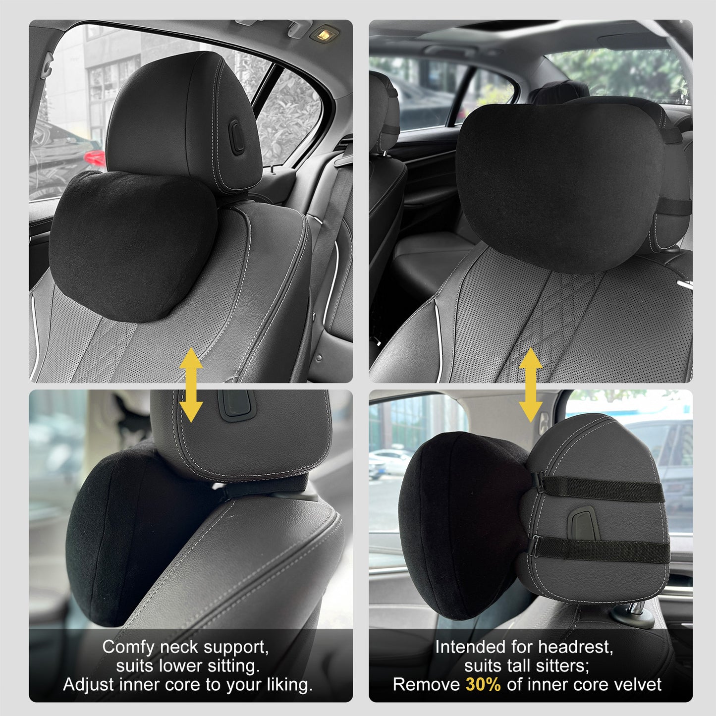 Graphene Car Seat Cushion Lumbar Support Pillow, Comfort Memory Foam Car Cushions for Driving, Sciatica & Lower Back Pain Relief for Auto, Office Chair, Wheelchair