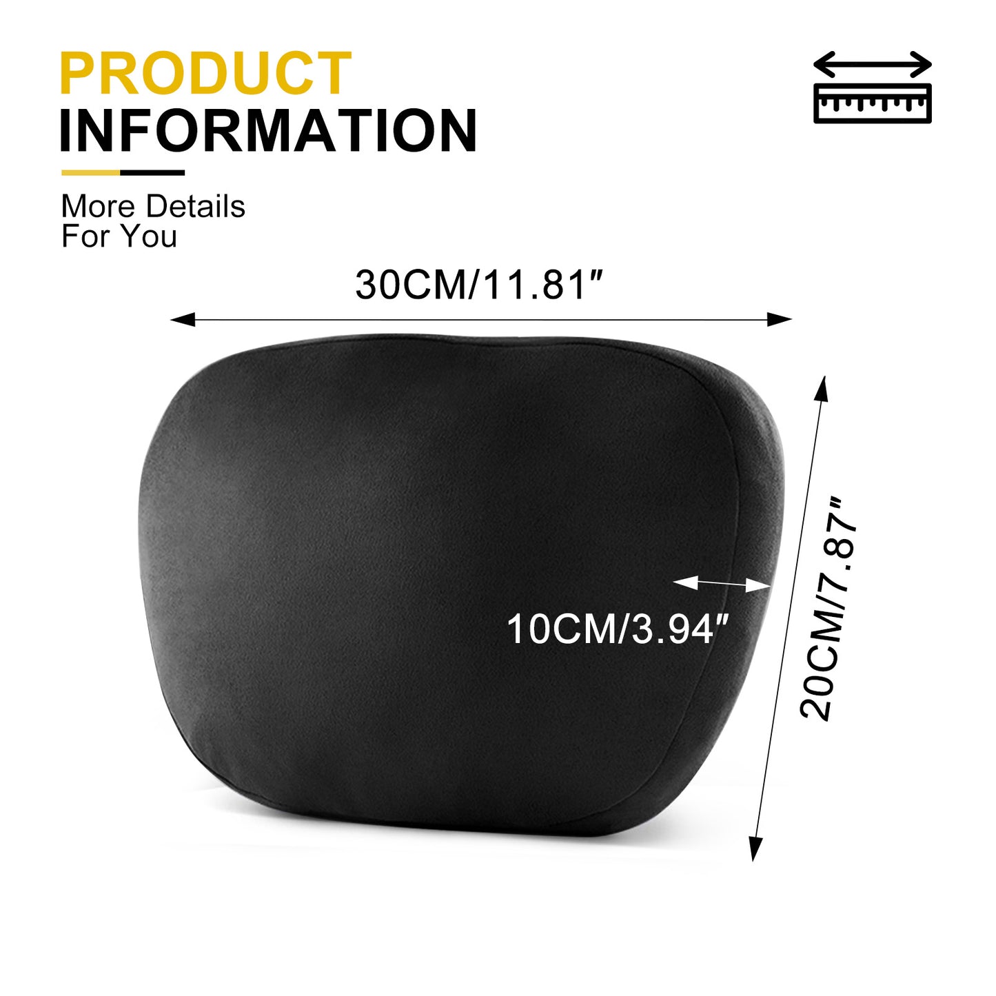 Graphene Car Seat Cushion Lumbar Support Pillow, Comfort Memory Foam Car Cushions for Driving, Sciatica & Lower Back Pain Relief for Auto, Office Chair, Wheelchair