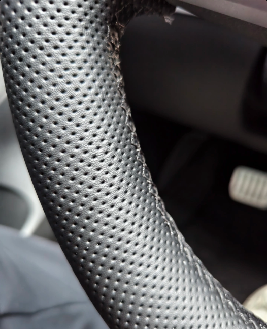 Universal Leather Steering Wheel Cover for Tesla Model 3/Y/X/S (Including 2024 Refreshed Models) - Hand-Sewn
