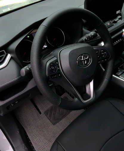 Genuine Leather Steering Wheel Cover for Toyota RAV4, Camry, Corolla