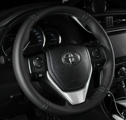 Genuine Leather Steering Wheel Cover for Toyota RAV4, Camry, Corolla