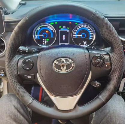 Genuine Leather Steering Wheel Cover for Toyota RAV4, Camry, Corolla