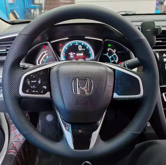 Genuine Leather Steering Wheel Cover for Honda CR-V, Civic
