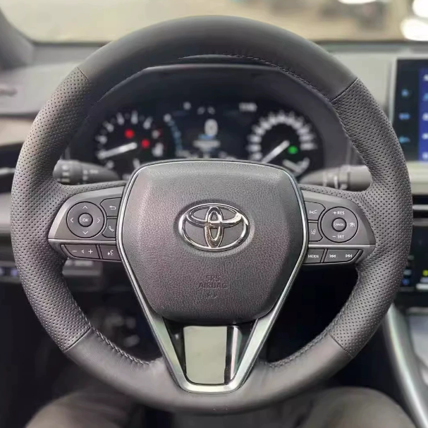 Genuine Leather Steering Wheel Cover for Toyota RAV4, Camry, Corolla