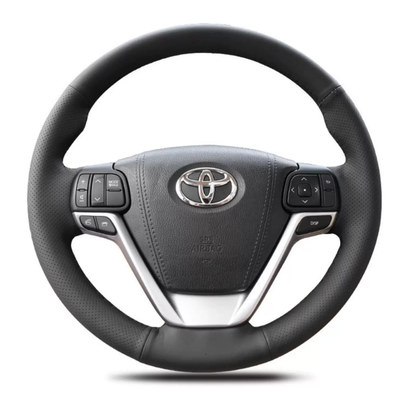 Genuine leather hand-stitched steering wheel cover for Toyota RAV4, Camry and Corolla