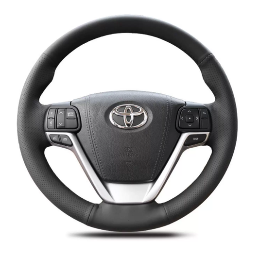 Genuine leather hand-stitched steering wheel cover for Toyota RAV4, Camry and Corolla