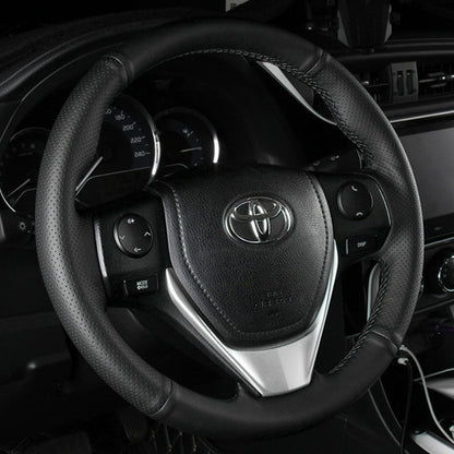 Leather Steering Wheel Cover for Ford F-150, Escape, Explorer, Mustang — Hand-Sewn
