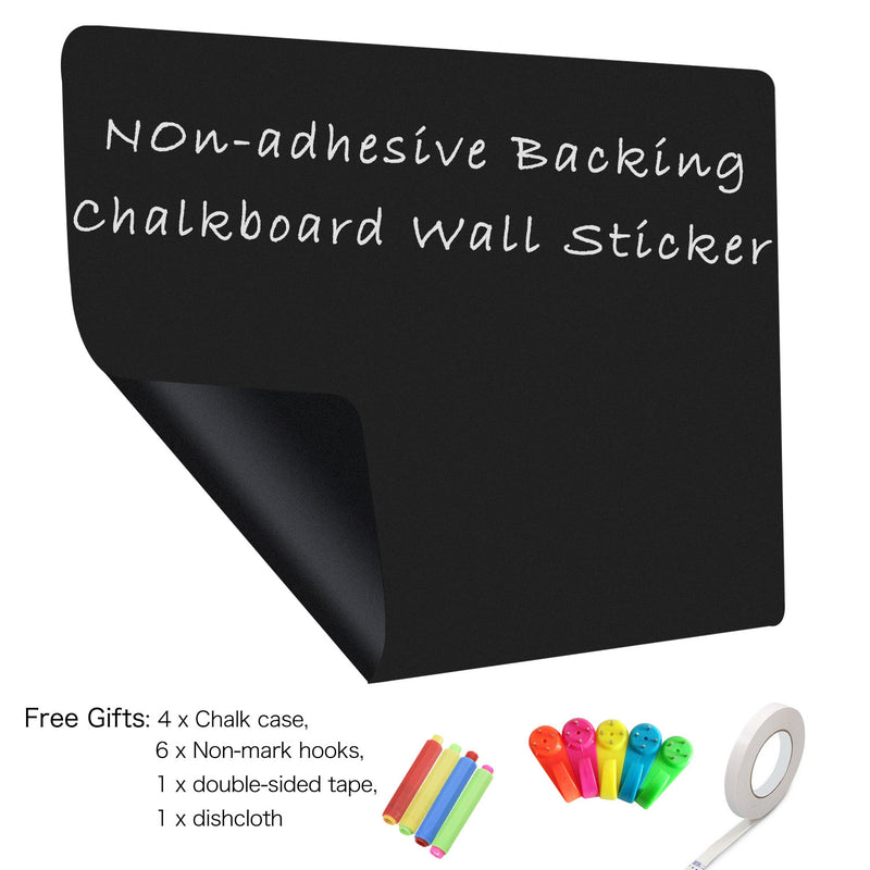 ZHIDIAN Magnetic Chalkboard Contact Paper for Wall, 72" x 48" Non-Adhesive Back Chalkboard Wallpaper, Blackboard Wall Sticker with Chalks for Home/School/Playroom