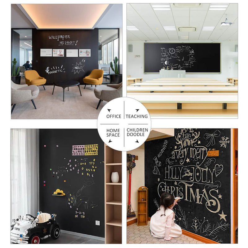 ZHIDIAN Large Magnetic Chalkboard Sticker for Wall | Non-Adhesive Back Blackboard Contact Paper | 94 x 48 Inches, Thick and Removable
