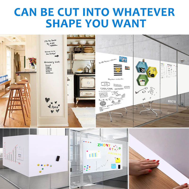 Self-Adhesive Magnetic Whiteboard for Wall, Peel & Stick Dry-Erase Board 48x36 inches