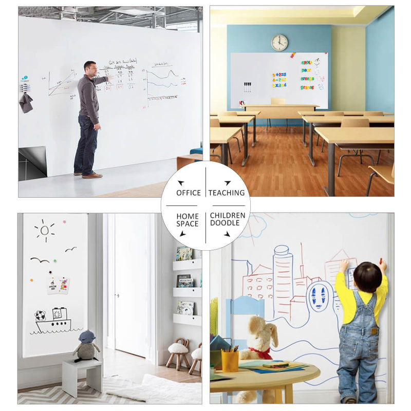  Magnetic Whiteboard Contact Paper, 39 x 18 Peel and Stick  Magnetic Wallpaper, Magnetic Dry Erase Whiteboard Paper, Easy to Write and  Clean， with Magnetic Marker & Eraser & Letters 
