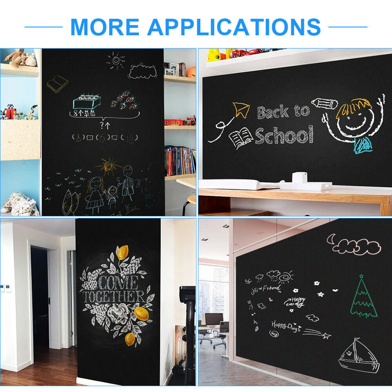 Chalkboard Wallpaper Stick and Peel - Chalk Board Contact Paper Wall  Sticker Self Adhesive Removable Vinyl Chalkboard Signs with 10 Colorful  Chalks