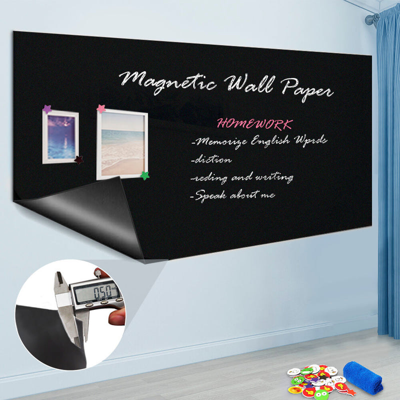ZHIDIAN Large Magnetic Chalkboard Sticker for Wall | Non-Adhesive Back Blackboard Contact Paper | 94 x 48 Inches, Thick and Removable