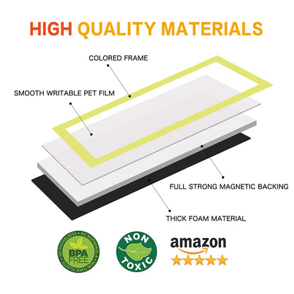 ZHIDIAN Large Magnetic Dry Erase Labels 1.5" x 4", 30-Pcs