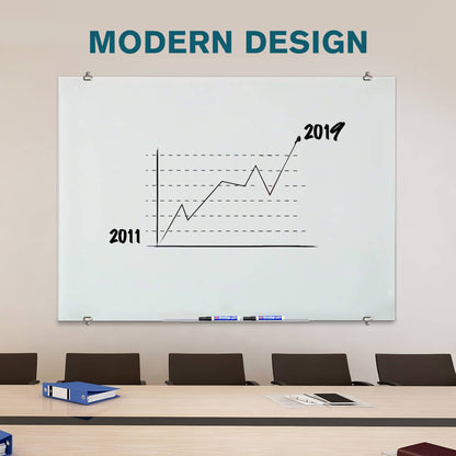 ZHIDIAN Glass Dry Erase Board, Magnetic Tempered Whiteboard for Wall, 4 Markers, 1 Eraser, 4 Magnets